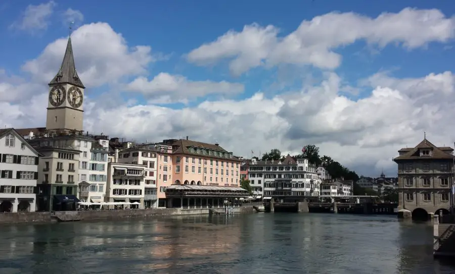 View of Zurich, Switzerland, by the water