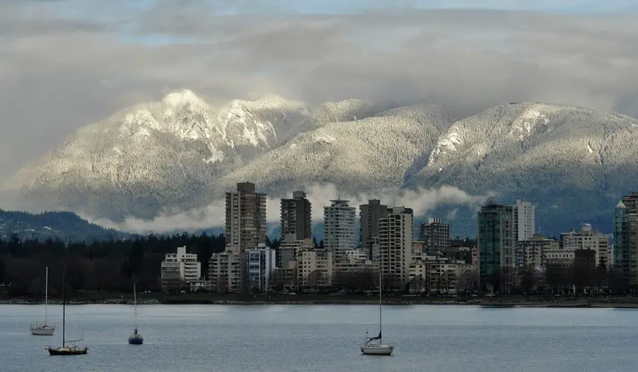 View of Vancouver and snowcapped mountains - Best Hikes in Vancouver Featured Image